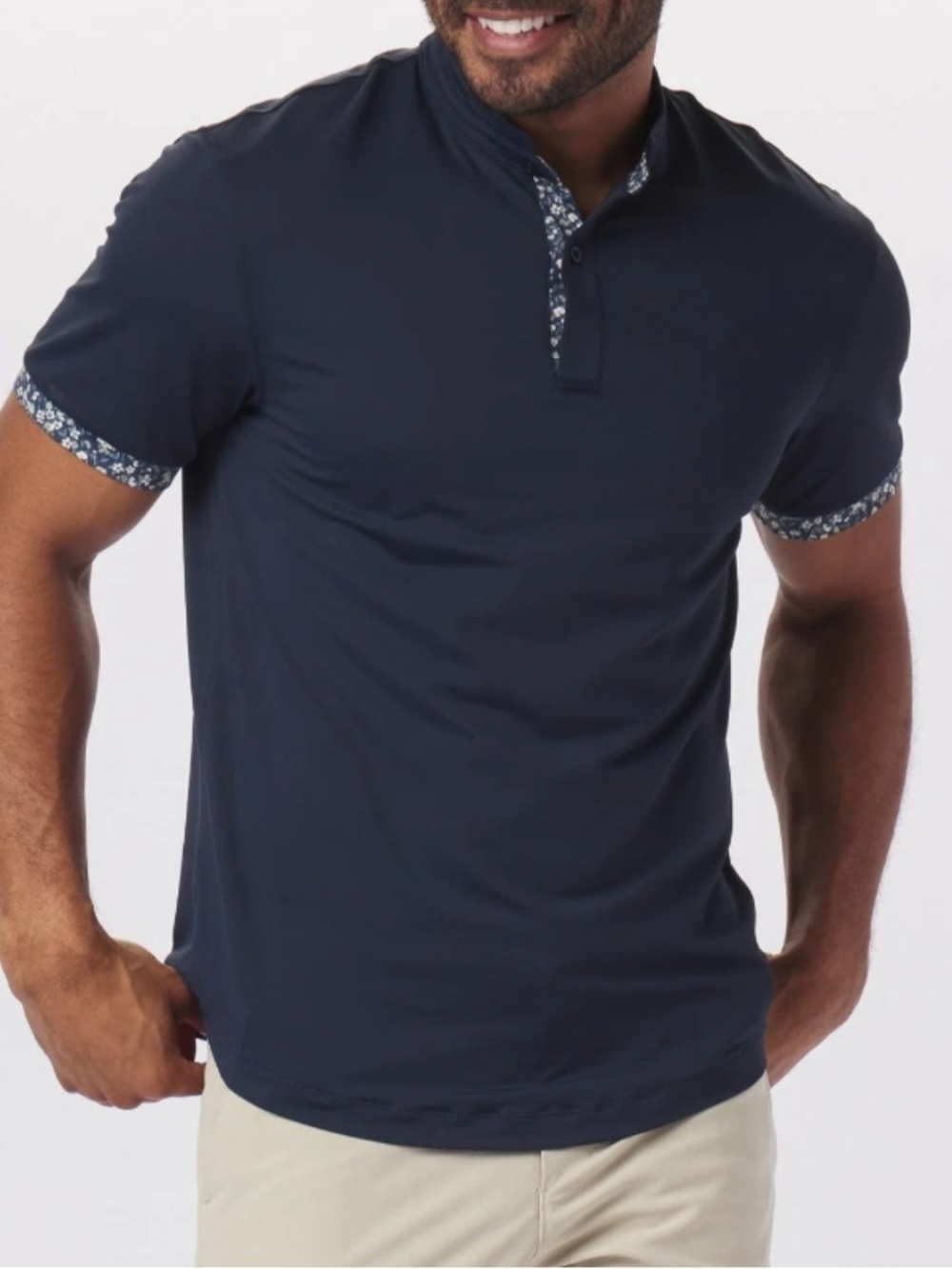 Mantra Catalyst Polo performance polo navy blue floral large